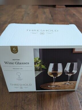 Threshold Clear‎ Hutton Wine Glasses - Set of 6